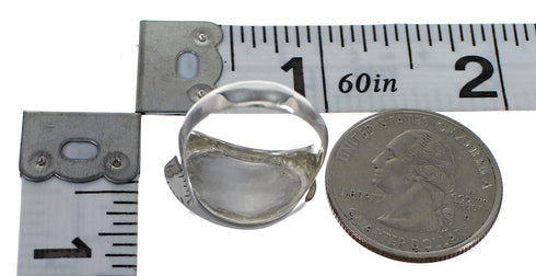 Southwestern Turquoise Authentic Sterling Silver Ring Size 5-1/4 YX84527